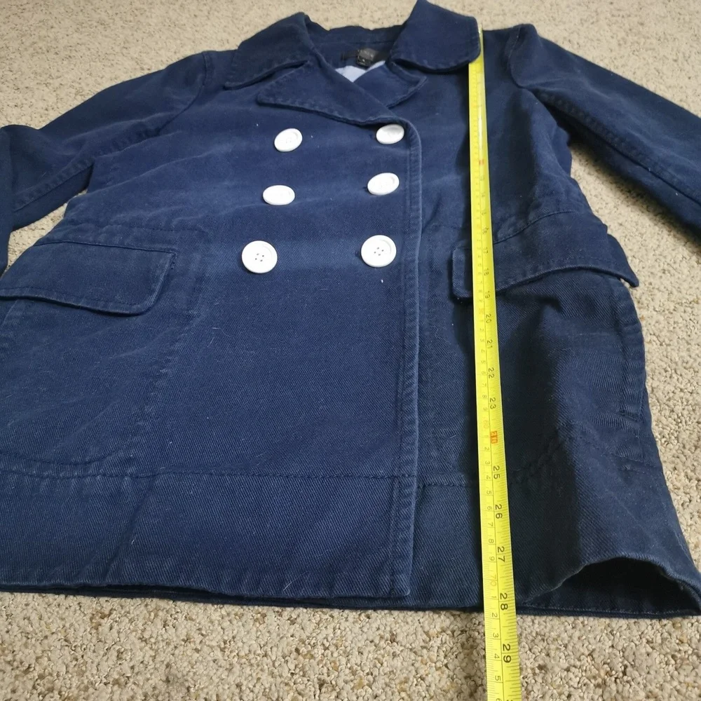 Women's‎ J.Crew Peacoat in Heavyweight Cotton | Color: Blue | Size: 4 - Picture 11 of 14